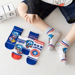 （5双一套）2023年新品宝宝袜子皮卡丘可爱儿童条纹舒适透气热门童袜春夏款