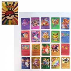 55张PVC英文彩虹卡牌 高攻击力炫彩单色卡片套装动漫卡通游戏