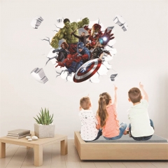 3D墙贴儿童房墙面装饰复仇者联盟海报动漫贴纸自粘壁饰
