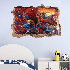 蜘蛛侠纵横宇宙儿童房装饰墙贴pvc自粘卡通漫威复仇者墙贴