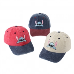 史迪仔刺绣儿童棒球帽男女童动漫卡通鸭舌帽欧美时尚遮阳帽子