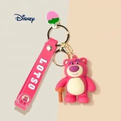 迪士尼正版授权草莓熊搪胶公仔挂件钥匙扣钥匙链骑车钥匙扣礼物批