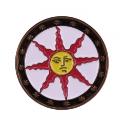 黑暗之魂太阳之盾徽章可爱学生书包装饰太阳图案卡通胸针装饰别针