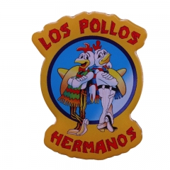 电视剧绝命毒师Los Pollos炸鸡店胸针有趣的动画珐琅别针金属徽章
