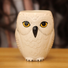 外贸哈利波特猫头鹰马克杯3D立体造型猫头鹰陶瓷咖啡杯HEDWIGO