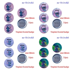 星际宝贝Lilo & Stitch（Stitch）防锈5个一套镭射马口铁胸章