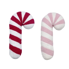 新品 Candy Cane Christmas Pillows圣诞节粉色拐杖抱枕玩偶公仔