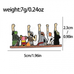 卡通动漫海贼王草帽海盗团成员金属胸针乔巴路飞合金徽章别针配饰