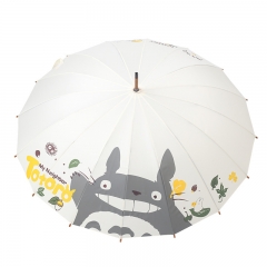 动漫龙猫16骨自动长柄雨伞卡通直杆大号自动雨伞印