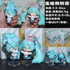 优质版 Q版大耳玉桂狗初音未来miku双马尾款 蝴蝶结款，高度9.5~10cm，重量0.1kg左右，彩盒尺寸8X8X12cm，一箱120个