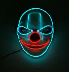 带电）EL冷光线发光面具 派对节日化妆舞会小丑面具拍照小道具LED面具