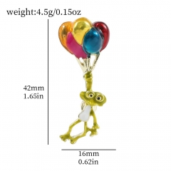 可爱卡通气球青蛙胸针彩色热气球小青蛙金属徽章合金滴油包包配饰