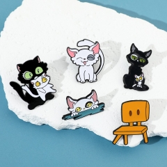 日系卡通创意铃芽之旅胸针左大臣草太椅子凳子可爱猫咪金属徽章