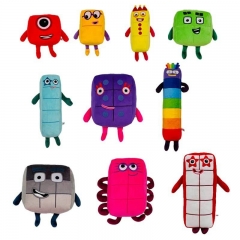 跨境新品积木数字毛绒玩具儿童数学启蒙动画毛绒公仔玩偶娃娃