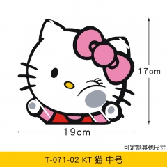 中号）卡通KT猫Hello Kitty汽车贴纸撞打玻璃贴花乙烯基贴纸