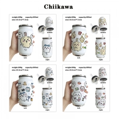 chiikawa 6 动漫印花不锈钢保温杯可乐杯易拉罐吸管水杯