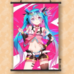 漫展动漫周边初音未来MIKU卷轴挂画艺术布画支持来图DIY