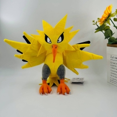 跨境30cm闪电鸟雷之神zapdos plush毛绒玩具三圣鸟玩偶带吊牌