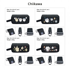 chiikawa 6 动漫黑色帆布手提笔袋收纳袋