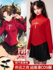 Fate stay night/命运之夜远坂凛COSPLAY服JK裙T恤动漫服装现货女