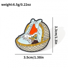 创意个性篮子造型小猫咪金属徽章玛丽猫合金滴油胸针配饰别针胸章