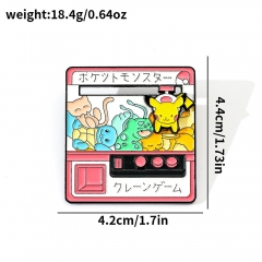 日系卡通创意游戏机宝可梦金属徽章宠物小精灵胸针配饰别针装饰