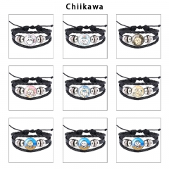 chiikawa 21 动漫水晶皮绳手链