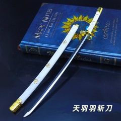 海贼王动漫周边 光月御田天羽羽斩刀阎魔武器模型金属摆件25cm