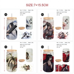 魔道祖师-8款 动漫 450ml磨砂玻璃杯（配吸管）