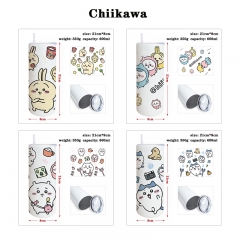 chiikawa 9 动漫印花不锈钢保温杯双层直筒吸管水杯600ML