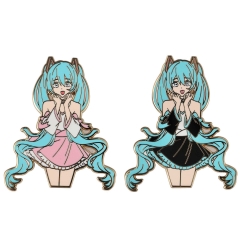 60MM 初音未来金属徽章 仿珐琅金属胸针 日系动漫可爱配饰徽章